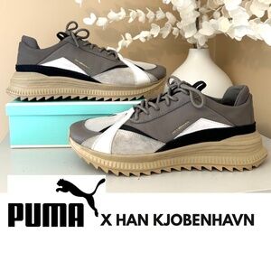 PUMA X Han Kjobenhavn Ignite Steel Grey Leather Safari Sneakers Men’s Size 9